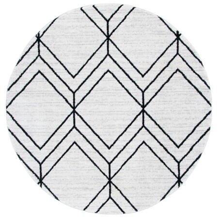 Safavieh 6 x 6 ft. Adirondack Power Loomed Round Area Rug; Ivory & Black ADR241A-6R